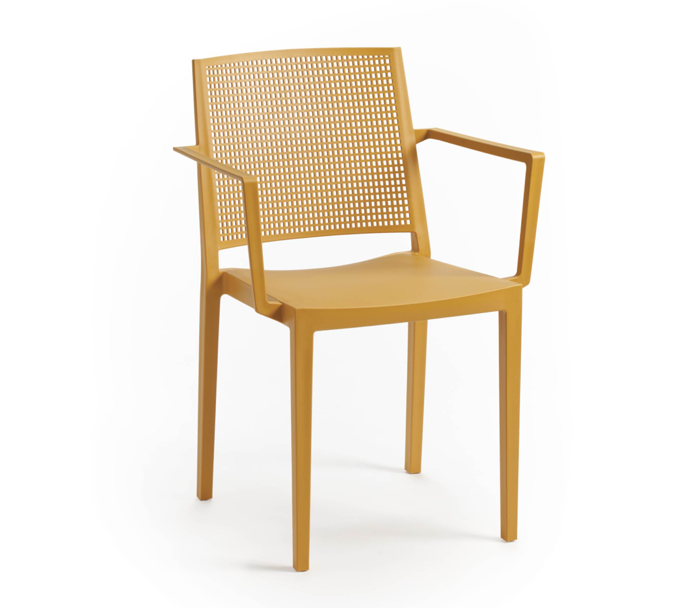 TENSAI_FURNITURE_GRID_ARMCHAIR_MUSTARD_205 plastic chair